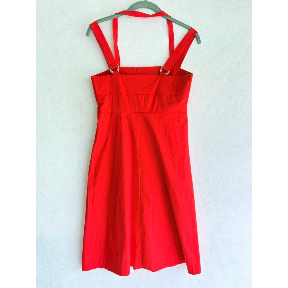 Filippa K Cherry Red Halter Pinup Neck Fit and Flare Cotton Stretch Dress Size S - Picture 5 of 5